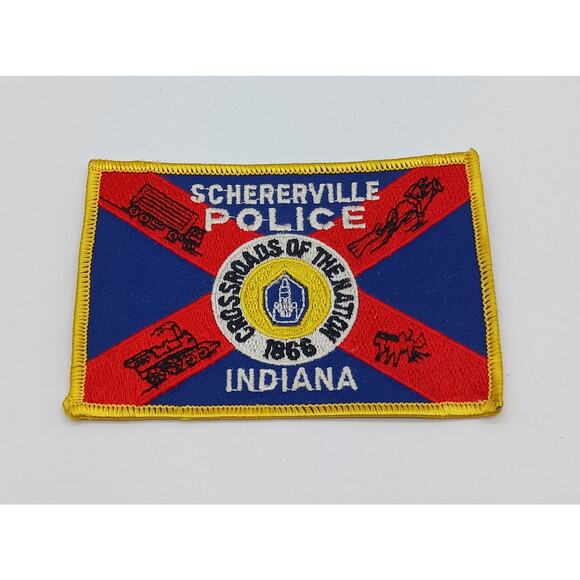 Schererville Indiana Police Patch Crossroads of the Nation 1866 Flag - Picture 1 of 4